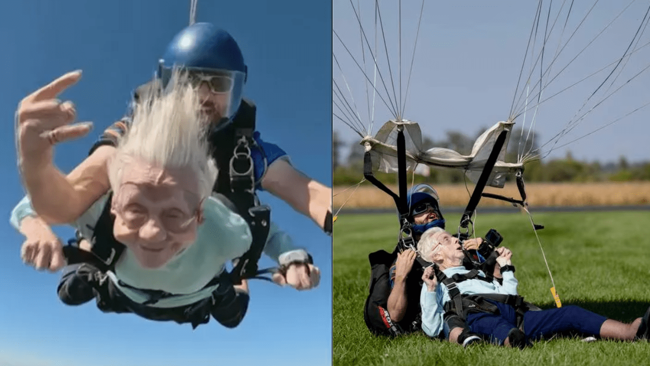 104-year-old woman breaks world record for oldest person to skydive