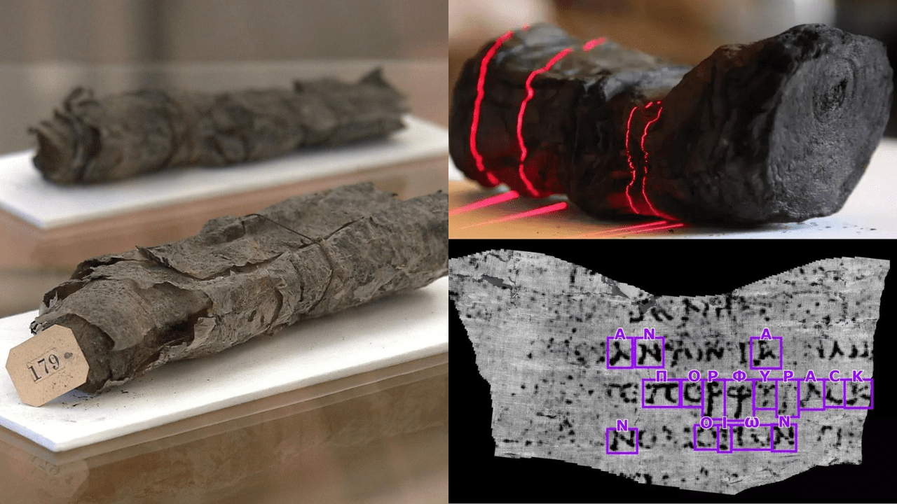 AI Reveals Secrets Written On A 2000-Year-Old Greek Scroll!