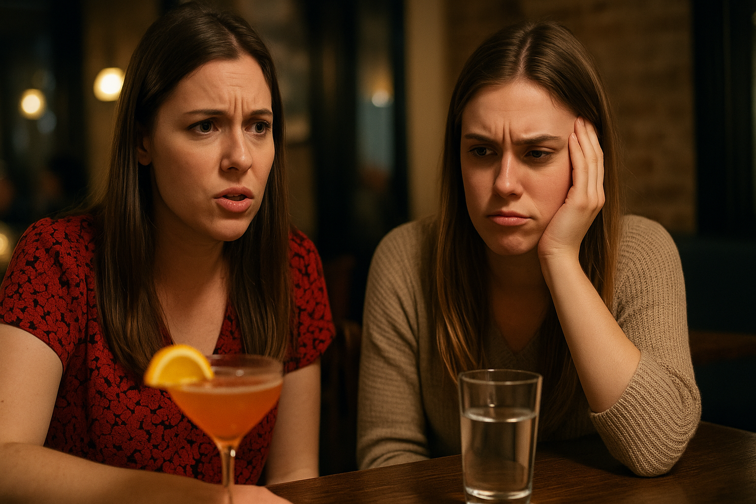 She kept hinting she wanted a drink. I didn’t order one. Now she says I’m the worst sibling ever.