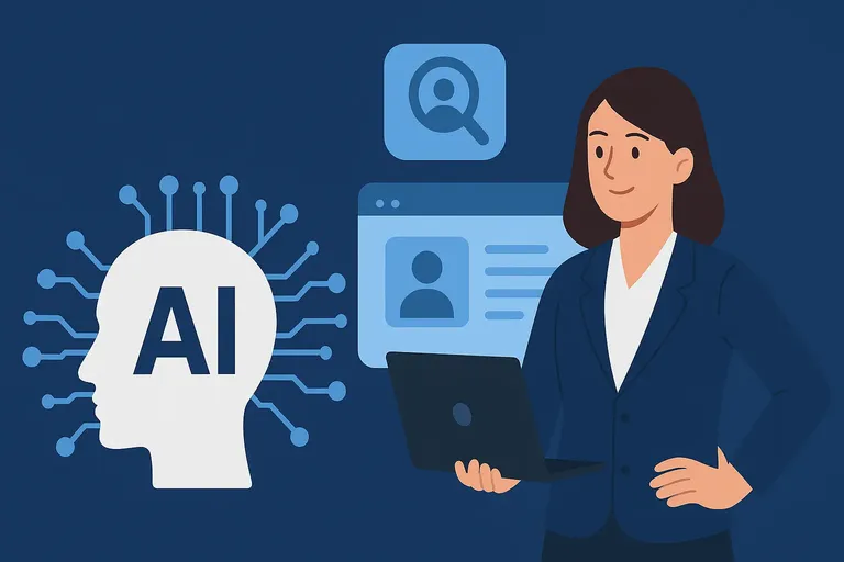 A professional HR woman using a tablet to analyze AI dashboards in a modern green-themed office setting, symbolizing top AI tools for HR in 2025