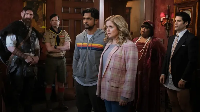 Ghosts Season 3 cast on set