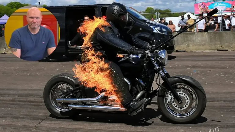 This Man Rode 1,450 Feet on Fire as a Living Ghost Rider