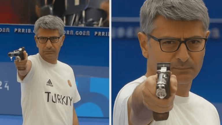 Turkish Shooter Wins Gold at 52 With Hands in Pockets