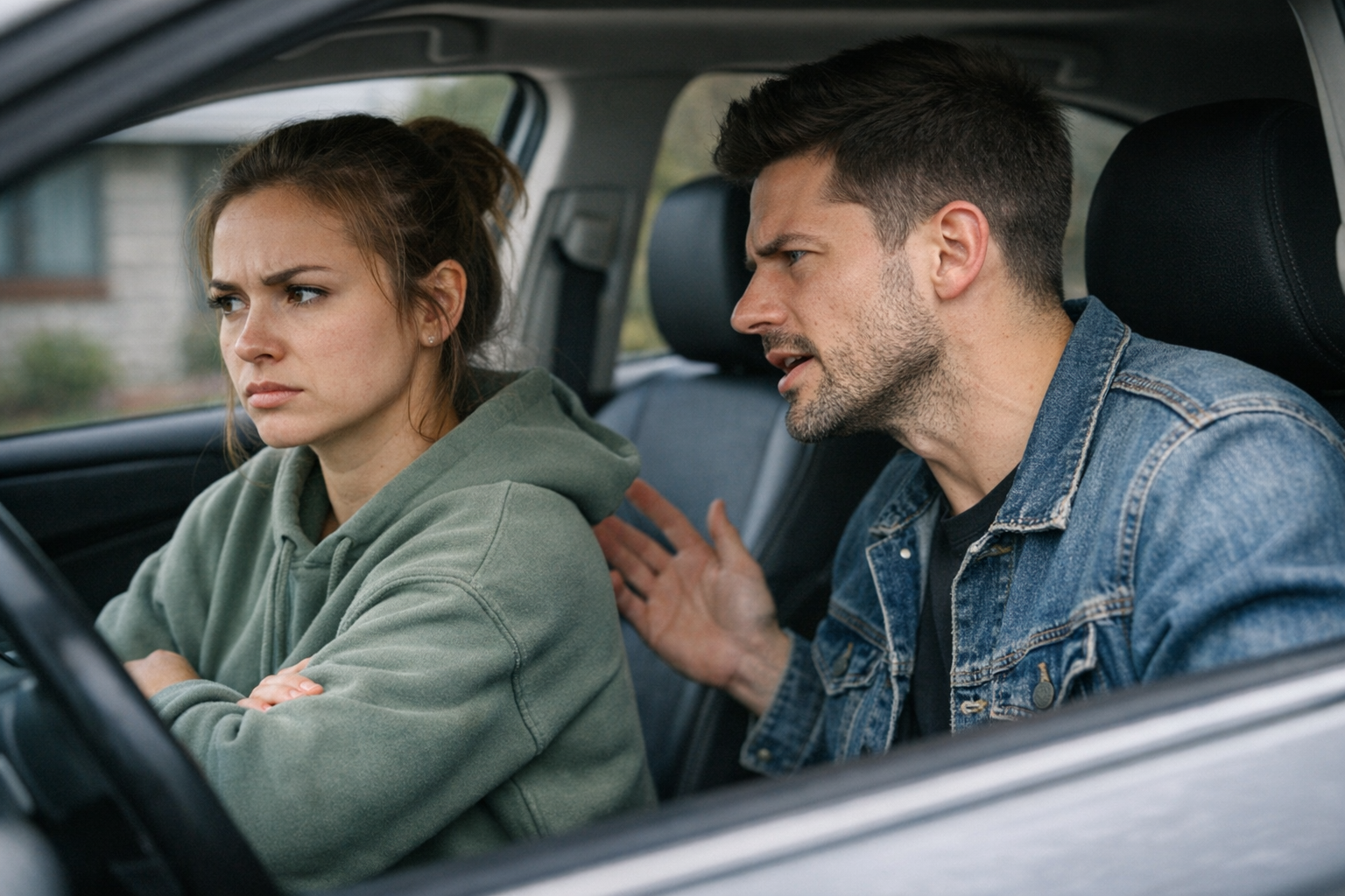 Argument in the car over unmet expectations