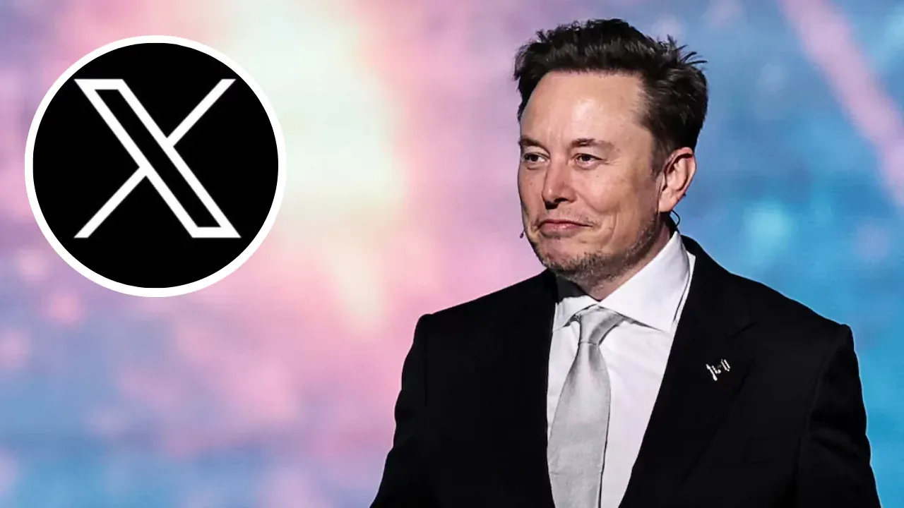 Elon Musk with X logo as the platform prepares to launch investing and trading features