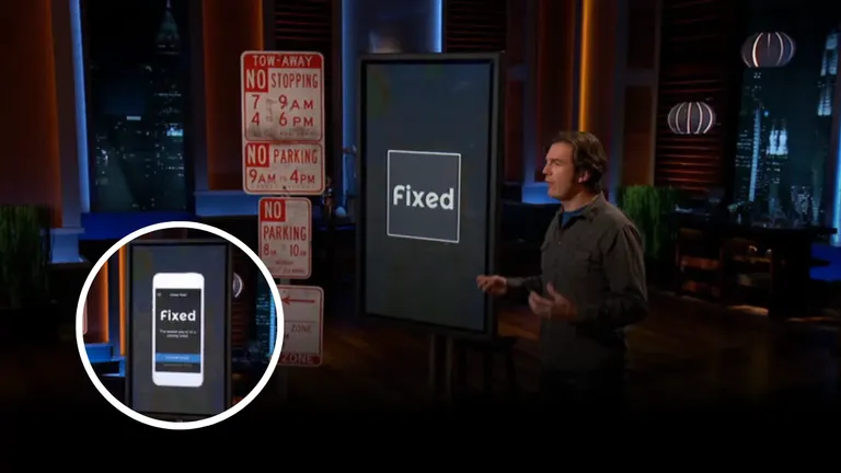 Fixed app demo with parking signs during Shark Tank pitch