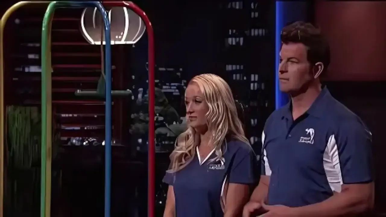Founders of Jungle Jumparoo presenting their product on Shark Tank