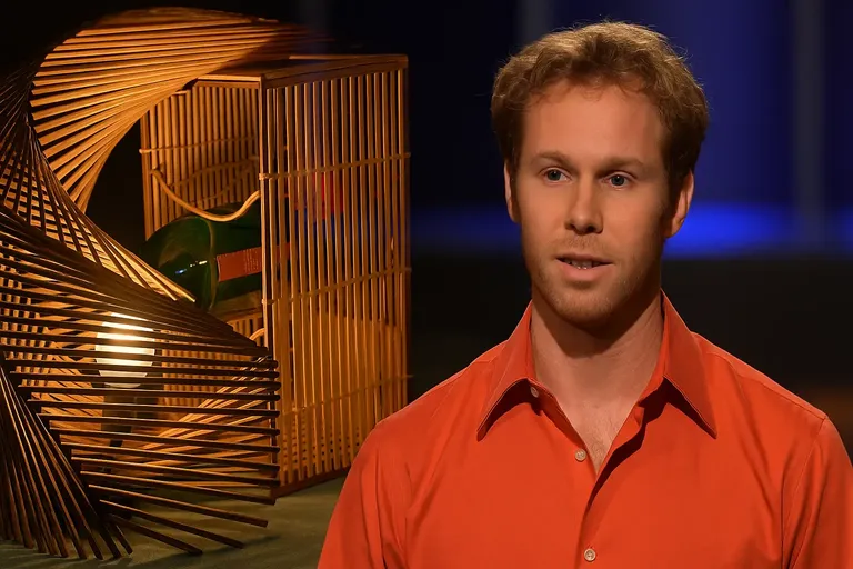 Bryan Parks with Kwytza Chopstick Art products made from recycled chopsticks, featured on Shark Tank
