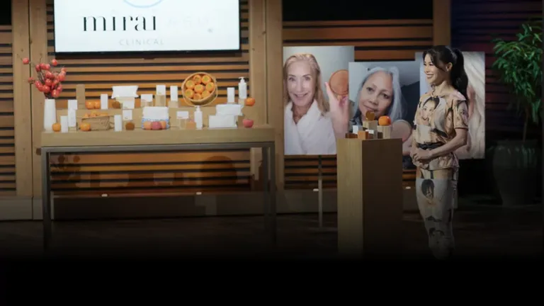 Koko Hayashi pitching Mirai Clinical on Shark Tank, showcasing natural deodorizing products with persimmon extract