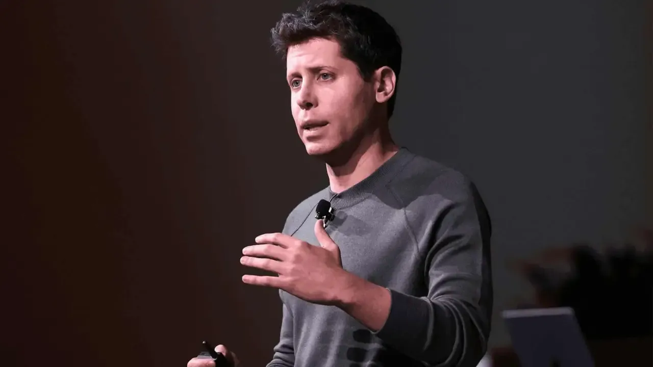 Sam Altman speaking about the future of AI and its impact on daily life during a public event in 2025