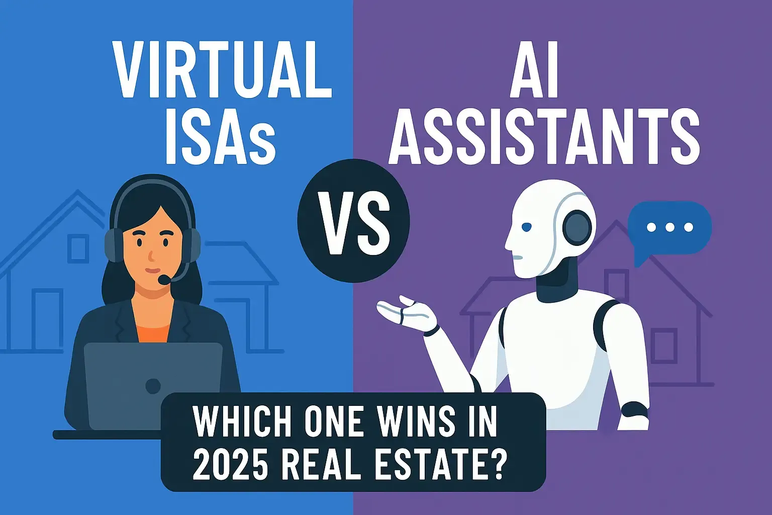 Comparison illustration of Virtual ISA and AI Assistant for real estate in 2025