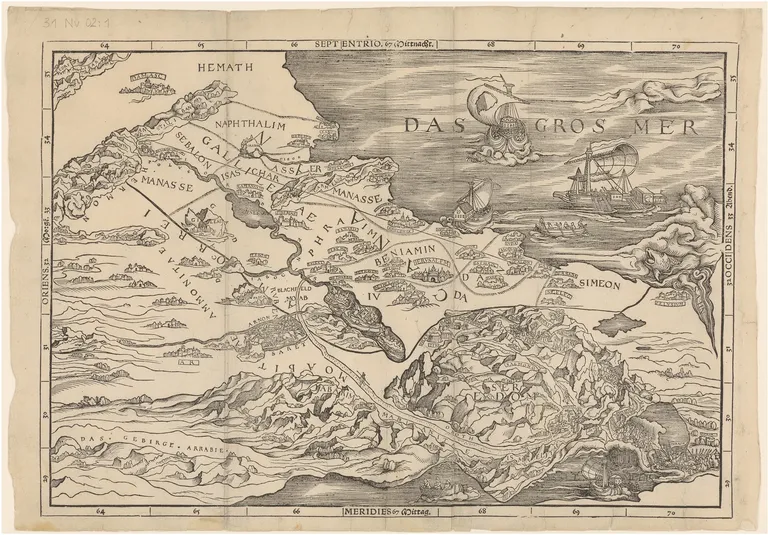 Map of the Holy Land from Christoph Froschauer’s 1525 Das Alt Testament dütsch