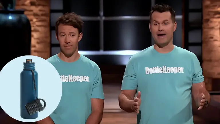 “BottleKeeper product with co-founders Adam Callinan and Matt Campbell, highlighting their Shark Tank journey and net worth in 2025”